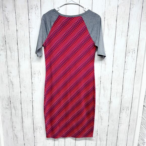 New Lularoe Dress Women Size Small Julia Geometric Print Round Neck Short Sleeve - Picture 8 of 8